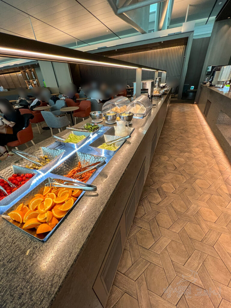 인천공항 스타얼라이언스 라운지 아시아나 음식 섹션