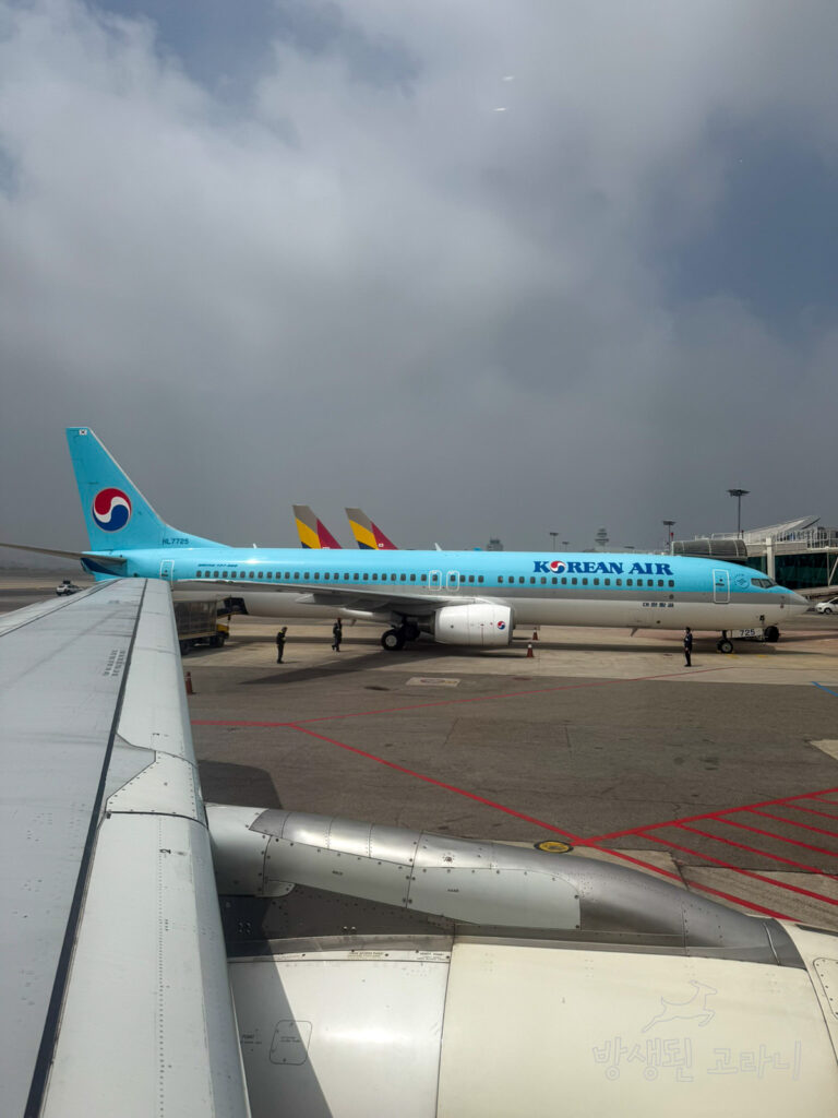 창밖으로 보이는 대한항공 구도장과 아시아나항공 색동 꼬리날개